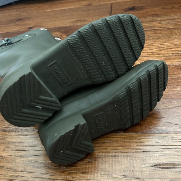 Hunter Women's Original Tall Green Knee-High Rain boots - Size 5 - Waterproof - Picture 2 of 6